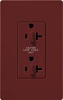 Lutron SCR-20-DDTR-MR Claro Satin Tamper Resistant 20A Duplex Receptacle for Dimming Use in Merlot