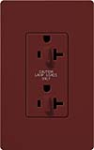 Lutron SCR-20-DDTR-MR Claro Satin Tamper Resistant 20A Duplex Receptacle for Dimming Use in Merlot