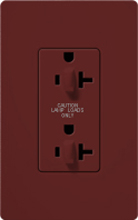 Lutron SCR-20-DDTR-MR Claro Satin Tamper Resistant 20A Duplex Receptacle for Dimming Use in Merlot