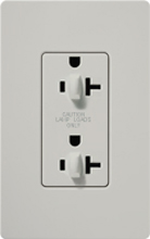 Lutron SCR-20-DDTR-PD Claro Satin Tamper Resistant 20A Duplex Receptacle for Dimming Use in Palladium