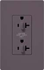 Lutron SCR-20-DDTR-PL Claro Satin Tamper Resistant 20A Duplex Receptacle for Dimming Use in Plum