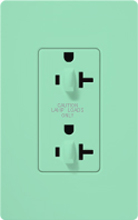Lutron SCR-20-DDTR-SG Claro Satin Tamper Resistant 20A Duplex Receptacle for Dimming Use in Sea Glass