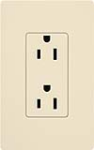 Lutron SCR-20-ES Claro Satin 20A Duplex Receptacle, Not Tamper Resistant, in Eggshell