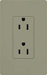 Lutron SCR-20-GB Claro Satin 20A Duplex Receptacle, Not Tamper Resistant, in Greenbriar