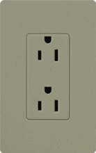 Lutron SCR-20-GB Claro Satin 20A Duplex Receptacle, Not Tamper Resistant, in Greenbriar