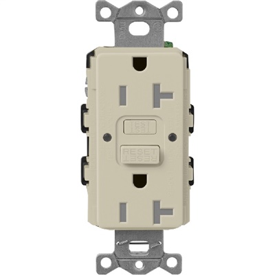 Lutron SCR-20-GFST-CY  Claro Satin Self-Testing Tamper Resistant 20A GFCI Receptacle in Clay