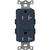 Lutron SCR-20-GFST-DE  Claro Satin Self-Testing Tamper Resistant 20A GFCI Receptacle in Deep Sea