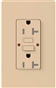 Lutron SCR-20-GFST-DS Claro Satin Self-Testing Tamper Resistant 20A GFCI Receptacle, in Desert Stone