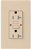 Lutron SCR-20-GFST-ES Claro Satin Self-Testing Tamper Resistant 20A GFCI Receptacle, in Eggshell