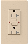Lutron SCR-20-GFST-ES Claro Satin Self-Testing Tamper Resistant 20A GFCI Receptacle, in Eggshell