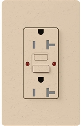 Lutron SCR-20-GFST-ES Claro Satin Self-Testing Tamper Resistant 20A GFCI Receptacle, in Eggshell