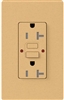 Lutron SCR-20-GFST-GS Claro Satin Self-Testing Tamper Resistant 20A GFCI Receptacle, in Goldstone