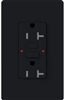 Lutron SCR-20-GFST-MN Claro Satin Self-Testing Tamper Resistant 20A GFCI Receptacle, in Midnight