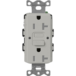Lutron SCR-20-GFST-PB  Claro Satin Self-Testing Tamper Resistant 20A GFCI Receptacle in Pebble