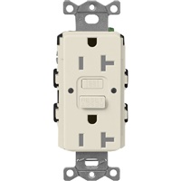 Lutron SCR-20-GFST-PM  Claro Satin Self-Testing Tamper Resistant 20A GFCI Receptacle in Pumice