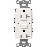Lutron SCR-20-GFST-RW  Claro Satin Self-Testing Tamper Resistant 20A GFCI Receptacle in Architectural White
