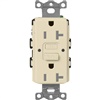 Lutron SCR-20-GFST-SD  Claro Satin Self-Testing Tamper Resistant 20A GFCI Receptacle in Sand