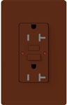 Lutron SCR-20-GFST-SI Claro Satin Self-Testing Tamper Resistant 20A GFCI Receptacle, in Sienna