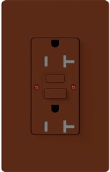 Lutron SCR-20-GFST-SI Claro Satin Self-Testing Tamper Resistant 20A GFCI Receptacle, in Sienna