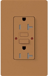 Lutron SCR-20-GFST-TC Claro Satin Self-Testing Tamper Resistant 20A GFCI Receptacle, in Terracotta