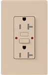 Lutron SCR-20-GFST-TP Claro Satin Self-Testing Tamper Resistant 20A GFCI Receptacle, in Taupe