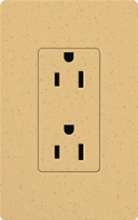 Lutron SCR-20-GS Claro Satin 20A Duplex Receptacle, Not Tamper Resistant, in Goldstone