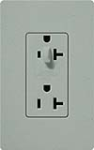 Lutron SCR-20-HDTR-BG Claro Satin Tamper Resistant 20A Split Duplex Receptacle Half for Dimming Use in Bluestone