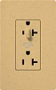 Lutron SCR-20-HDTR-GS Claro Satin Tamper Resistant 20A Split Duplex Receptacle Half for Dimming Use in Goldstone