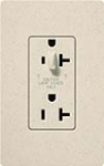 Lutron SCR-20-HDTR-LS Claro Satin Tamper Resistant 20A Split Duplex Receptacle Half for Dimming Use in Limestone