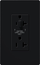 Lutron SCR-20-HDTR-MN Claro Satin Tamper Resistant 20A Split Duplex Receptacle Half for Dimming Use in Midnight