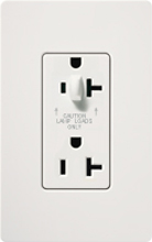 Lutron SCR-20-HDTR-SW Claro Satin Tamper Resistant 20A Split Duplex Receptacle Half for Dimming Use in Snow