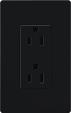 Lutron SCR-20-MN Claro Satin 20A Duplex Receptacle, Not Tamper Resistant, in Midnight