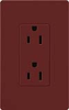 Lutron SCR-20-MR Claro Satin 20A Duplex Receptacle, Not Tamper Resistant, in Merlot