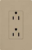 Lutron SCR-20-MS Claro Satin 20A Duplex Receptacle, Not Tamper Resistant, in Mocha Stone