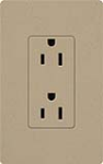 Lutron SCR-20-MS Claro Satin 20A Duplex Receptacle, Not Tamper Resistant, in Mocha Stone