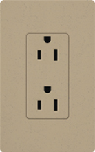 Lutron SCR-20-MS Claro Satin 20A Duplex Receptacle, Not Tamper Resistant, in Mocha Stone
