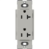 Lutron SCR-20-PB Claro Satin 20A Duplex Receptacle, Not Tamper Resistant in Pebble