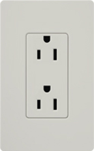 Lutron SCR-20-PD Claro Satin 20A Duplex Receptacle, Not Tamper Resistant, in Palladium