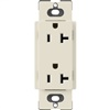 Lutron SCR-20-PM Claro Satin 20A Duplex Receptacle, Not Tamper Resistant in Pumice