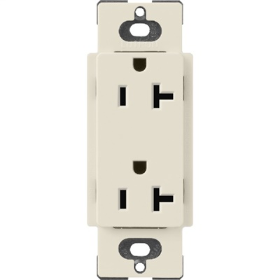 Lutron SCR-20-PM Claro Satin 20A Duplex Receptacle, Not Tamper Resistant in Pumice