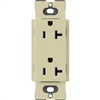 Lutron SCR-20-SA Claro Satin 20A Duplex Receptacle, Not Tamper Resistant in Sage