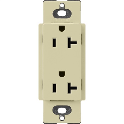 Lutron SCR-20-SA Claro Satin 20A Duplex Receptacle, Not Tamper Resistant in Sage