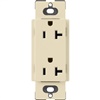 Lutron SCR-20-SD Claro Satin 20A Duplex Receptacle, Not Tamper Resistant in Sand