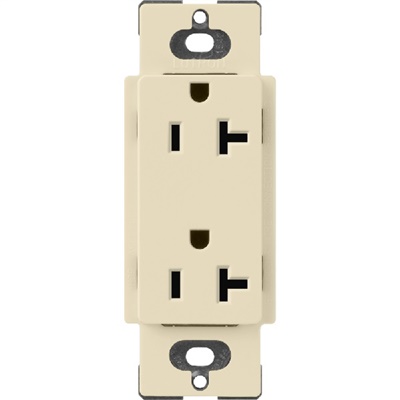 Lutron SCR-20-SD Claro Satin 20A Duplex Receptacle, Not Tamper Resistant in Sand