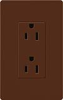 Lutron SCR-20-SI Claro Satin 20A Duplex Receptacle, Not Tamper Resistant, in Sienna
