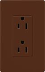 Lutron SCR-20-SI Claro Satin 20A Duplex Receptacle, Not Tamper Resistant, in Sienna