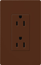 Lutron SCR-20-SI Claro Satin 20A Duplex Receptacle, Not Tamper Resistant, in Sienna