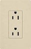 Lutron SCR-20-ST Claro Satin 20A Duplex Receptacle, Not Tamper Resistant, in Stone