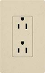 Lutron SCR-20-ST Claro Satin 20A Duplex Receptacle, Not Tamper Resistant, in Stone