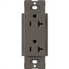 Lutron SCR-20-TF Claro Satin 20A Duplex Receptacle, Not Tamper Resistant in Truffle